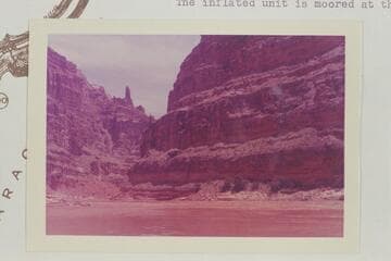 Up river from beach at Mile 193.3. The inflated unit is moored at the beach