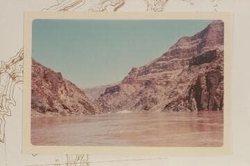 Up from Mile 224.6. Diamond Peak at right. Up above bench is the cove appearing in Wilbur photo #11 of 1904