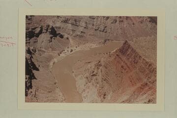 Down Cataract Canyon from about Mile 209. The canyon at left is Y Canyon. The canyon at upper left is Cross Canyon at Mile 208.55