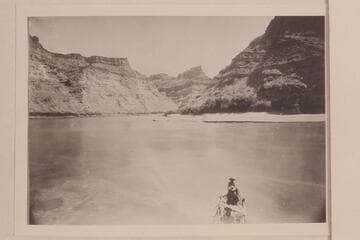 Best Expedition a half mile below the mouth of the Green River. Down the Colorado from Mile 0.5. The high point in the distance is about 0.8 on the left bank