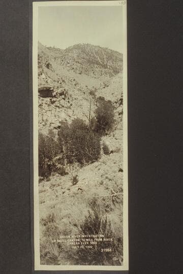Green River Investigation: Up Skull Canyon, 1/2 mile from river. Camera elev. 5950