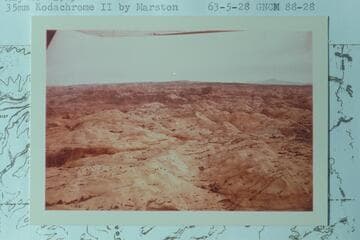 Up the east side of Stevens Canyon from east of Butte 5097. The knoll at upper right is Cliff VABM 6745