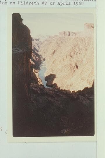 Downriver from the Spur Trail which reaches the river at Mile 80.9. Grapevine Rapid is middle distance. the camera is in the same location as Hildreth #7 of 1968, Apr