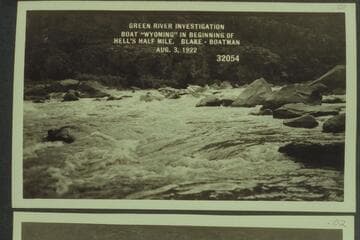 Green River Investigation: Boat "Wyoming" in Beginning of Hell's Half Mile. Blake--Boatman