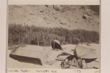 The Fold-Flat boats of the RB-MV Expedition at mouth of Warm Creek. Photo 660