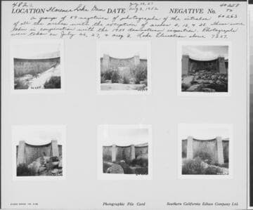 Big Creek, Florence Lake Dam - Photograph showing Intrados of Arch #1. Taken in conjunction with 1951 inspection