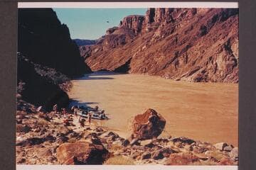 Camp at upper end of Stantons Switching Yard. Prel. Bright Angel gauge: June 15: 108,500. June 16: 103,000