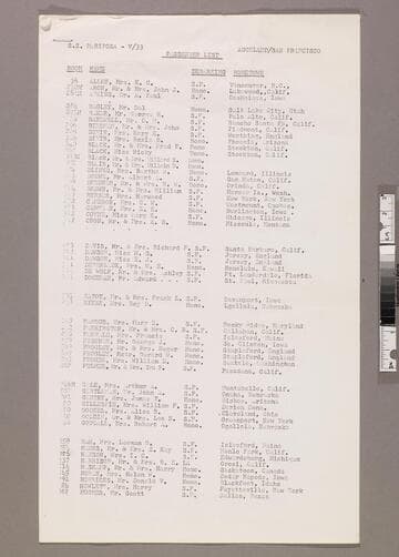 Passenger list