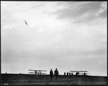 Aviation at Dominguez Field, Dec. 1910. W.R. Brookins in the air