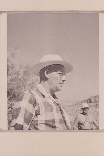 Walter Kent, 227 East Woodlawn, Danville, Illinois. At Paria Riffle prior to departure with Georgie White for a Grand Canyon trip on the boloneys