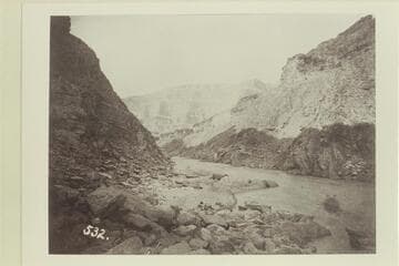 Waltenberg Rapid, lower end. Note the boat pulled in at the rocky shore