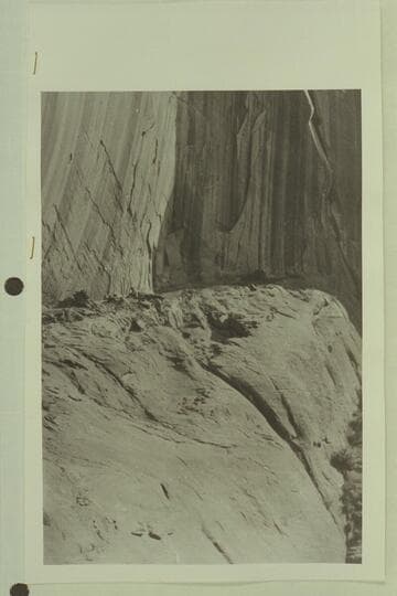 Cliff dwellers houses in Slick Rock CAnyon. Copy of print in Miller collection