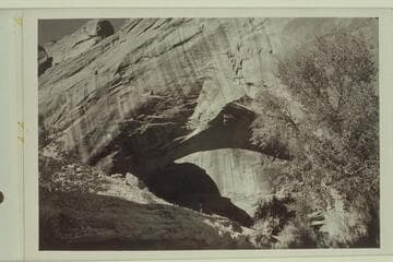 Natural bridge of Navajo sandstone, Willow Creek. Span 185 feet, height to girder 76 feet