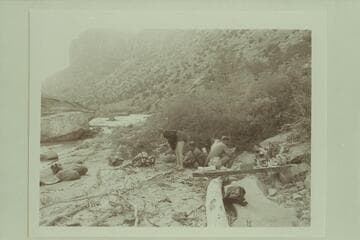 Camp of 1948, May 19. Dolores River. Becky Walker, Margaret Marston, Pres Walker