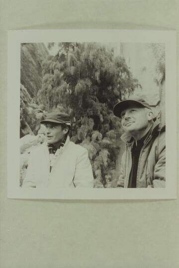 John Dutton, script master; Jim Algar, associate producer. At camp site opposite Kings Bottom below Moab during the filming of "The Colorado River Story" by a Disney crew