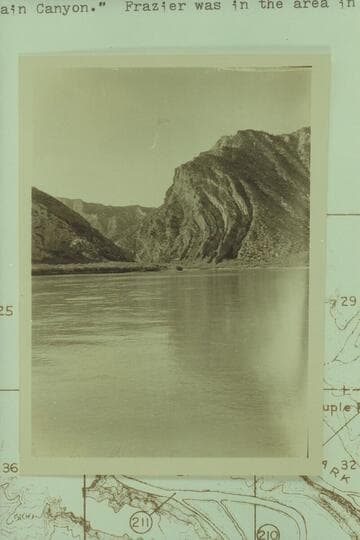 Head of Split Mountain Canyon. Print from Eddy album. The back of the print bears Frazier's writing, "Rainbow Park. Head of Split Mountain Canyon." Frazier was in the area in 1932