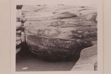 Brown Inscription. Mile 12; Marble Canyon. Photographed after discovery by Jim Jordan
