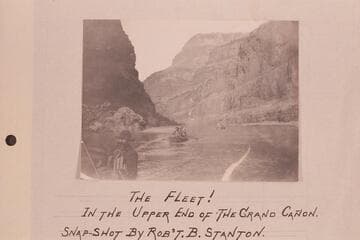 "The Fleet! In the Upper End of the Grand Canon. Snap-Shot by Robt. B. Stanton. From Boat No. 1, 1890