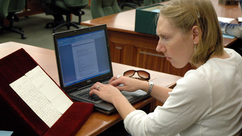 Keyes2Sm Sarah Keyes in the Ahmanson Reading Room at The Huntington