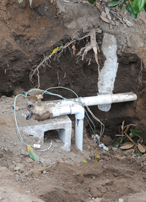 diggingC2 Exposed ground pipes