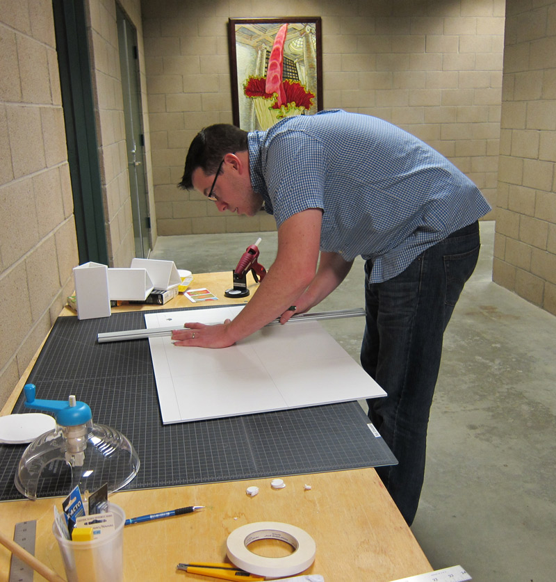 GrantParkins participant Grant Parkins, from the North Carolina Botanical Garden, building a prototype.