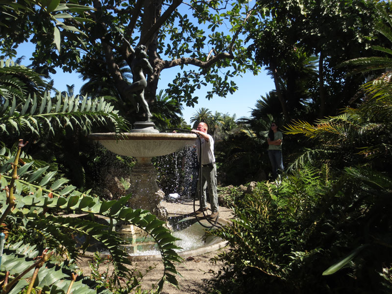 An art conservator and at least three special effects people made the fountain “flow.”